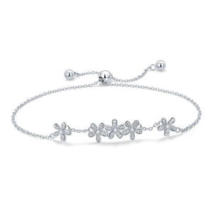 Silver Luminous Daisy Flower Bracelet