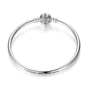 Silver Engraved Snowflake "Unique as you are" Bracelet