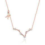 Silver Crystal Taurus Capricorn Scorpio Twelve Constellation Necklace