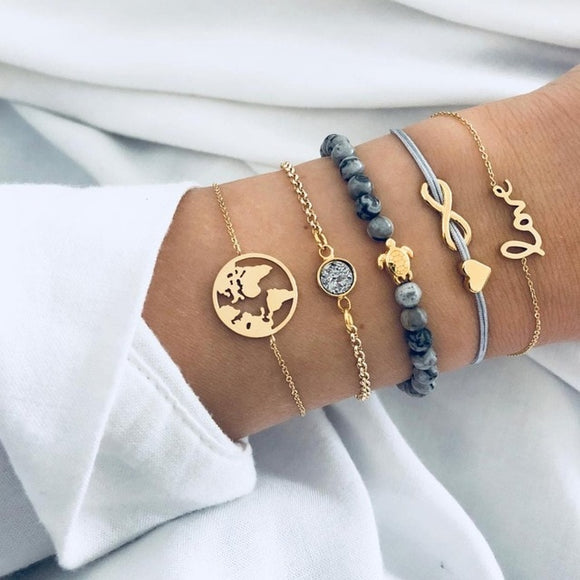 Earth - Infinity Symbol - Love Bracelets